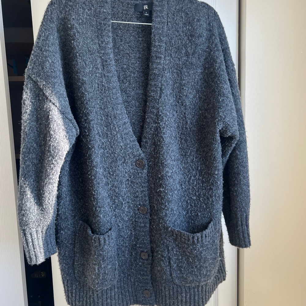 Banana Republic Relaxed Boyfriend Cardigan Sweater Charcoal Grey Women’s Large
